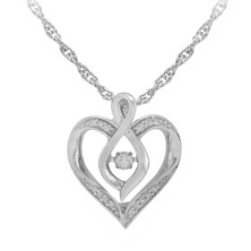.10ct Diamond pendant on sterling silver