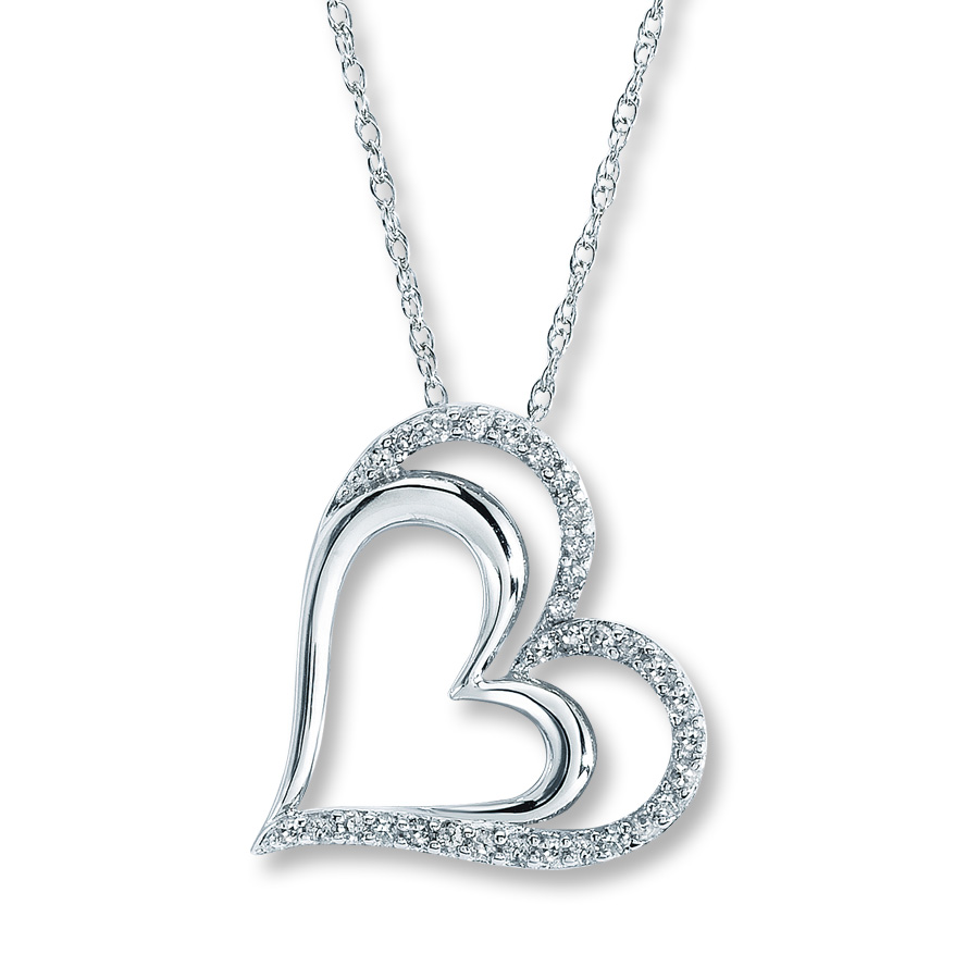 25ct diamond silver pendant